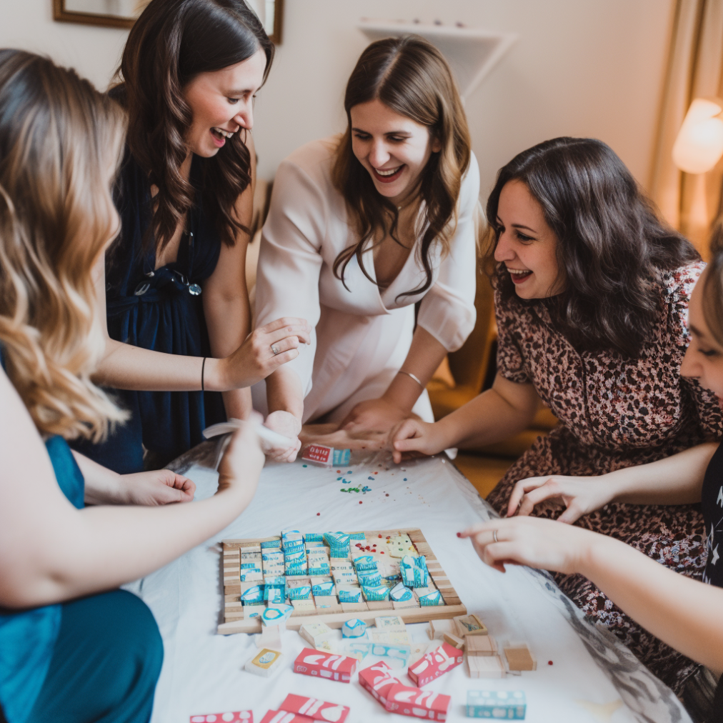 People celebrating baby shower