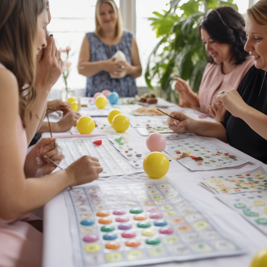 People celebrating baby shower