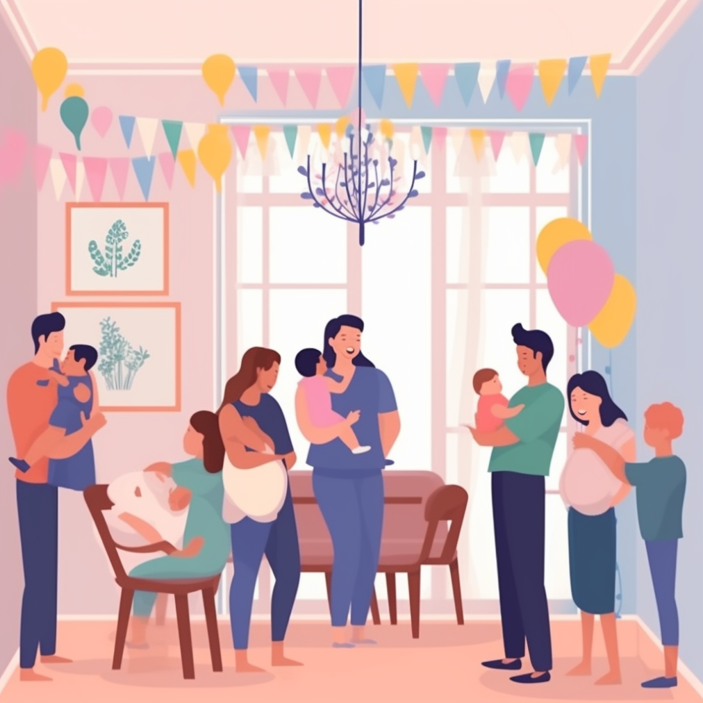 People celebrating baby shower