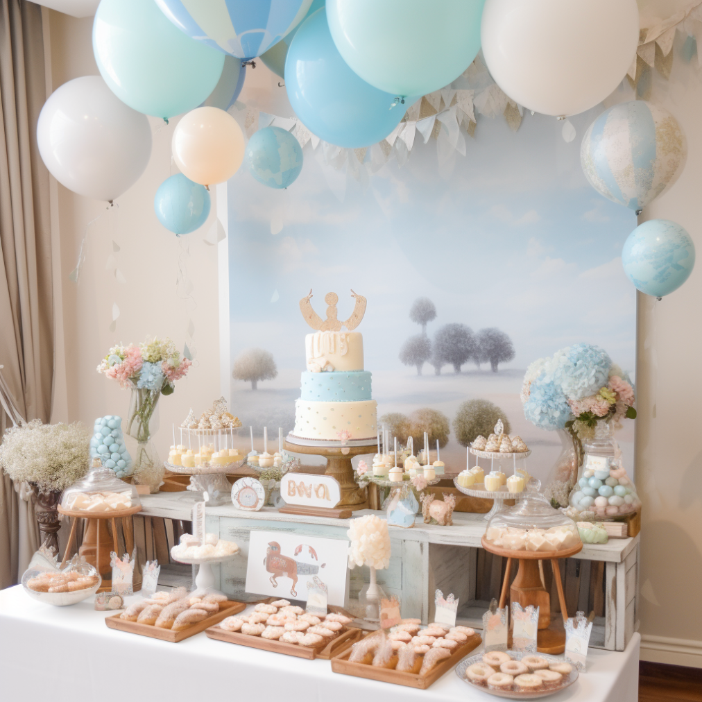 Clouds baby shower theme