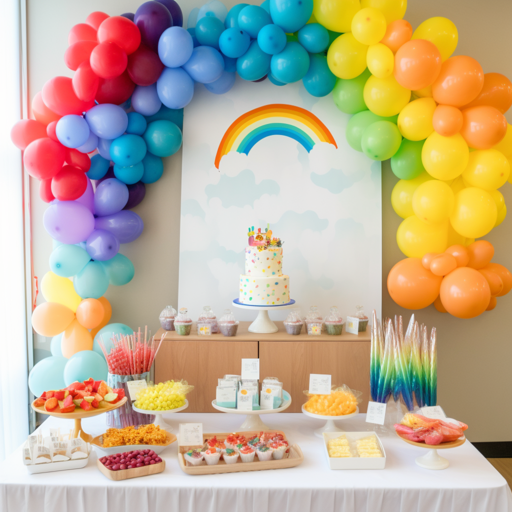 Rainbow Delight baby shower theme